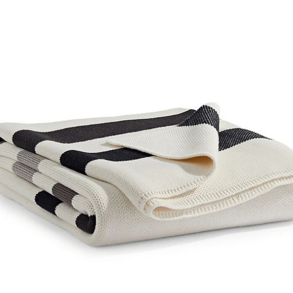HBC Stripes Sterling Cotton Knit Blanket